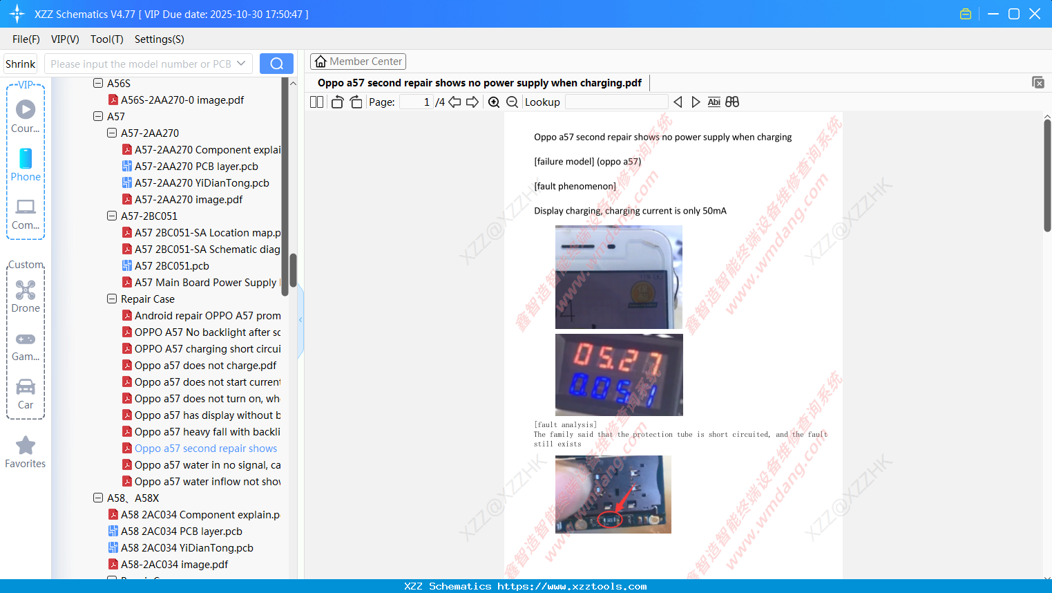 Oppo A57 Second Repair Shows No Power Supply When Charging